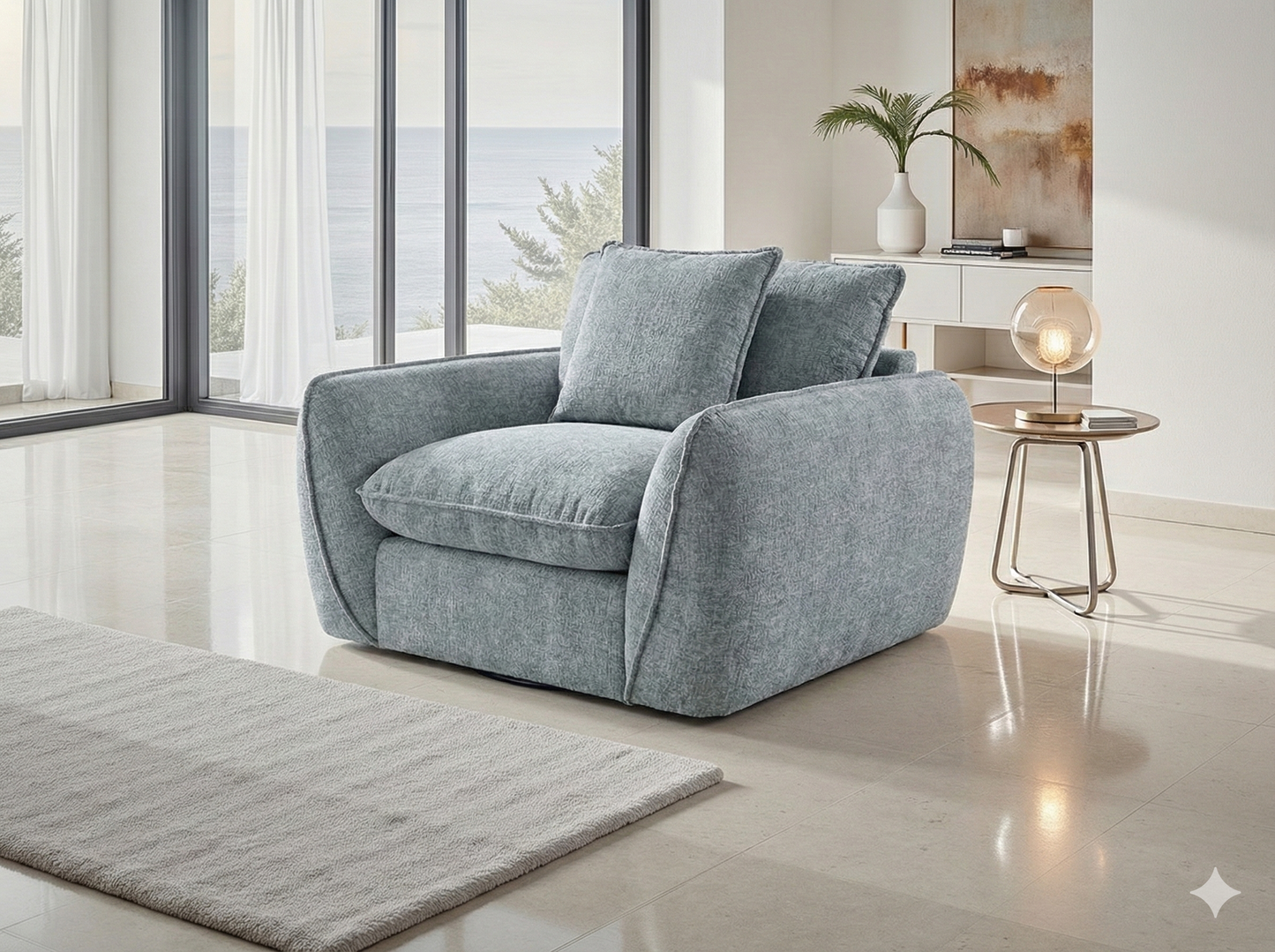 Berlin Sofa Grey Armchair