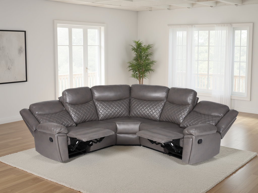 Myra Recliner Sofa Grey Large Corner