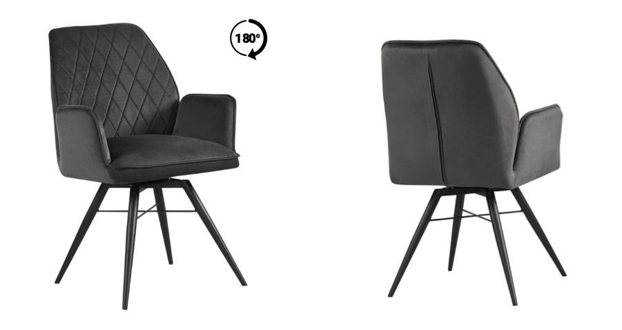 DC5060-DG - Swivel function Dark Grey Soft Velvet