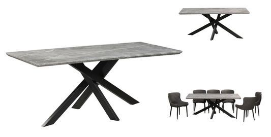 DT1483 6mm Sintered Stone (ceramic) Layered On  34mm Wood – Cement – Matt Finish