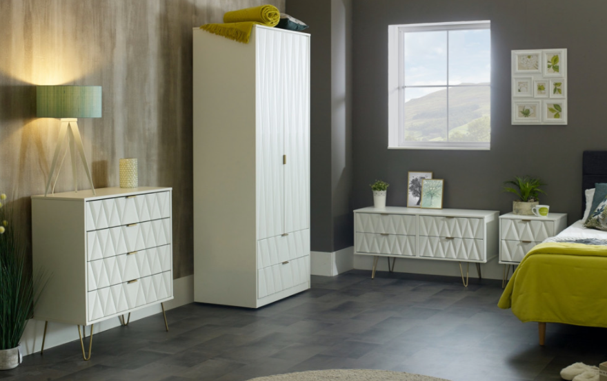 Diamond 2 Drawer Midi Chest