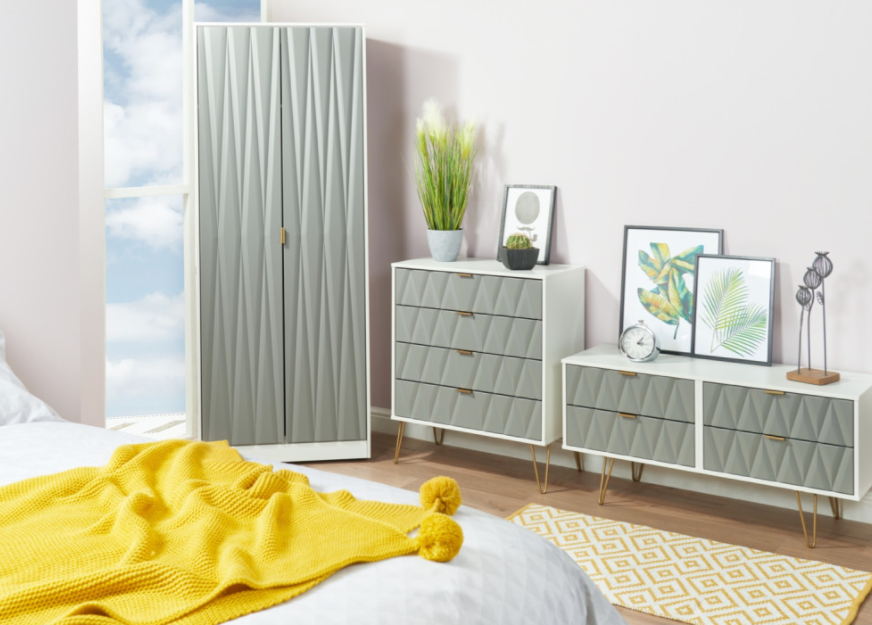 Diamond 2 Drawer Midi Chest