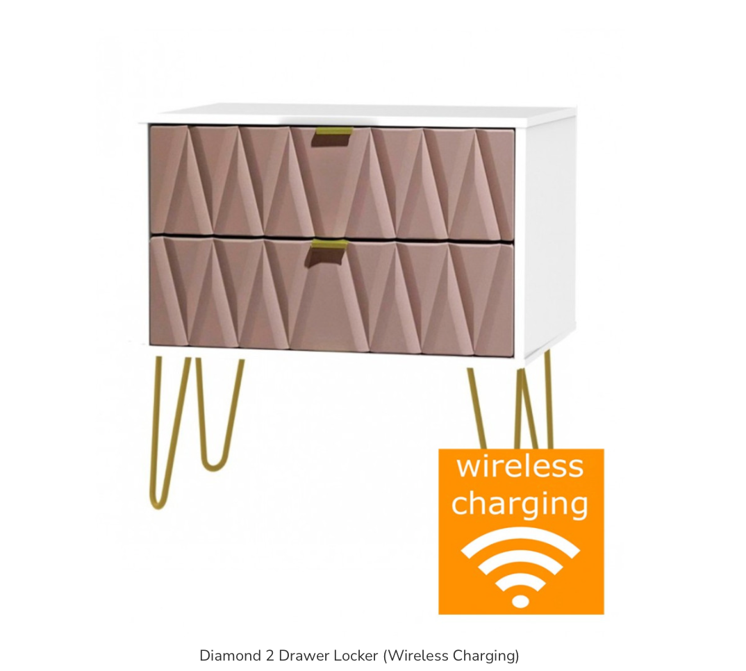 Diamond 2 Drawer Locker (Wireless Charging)