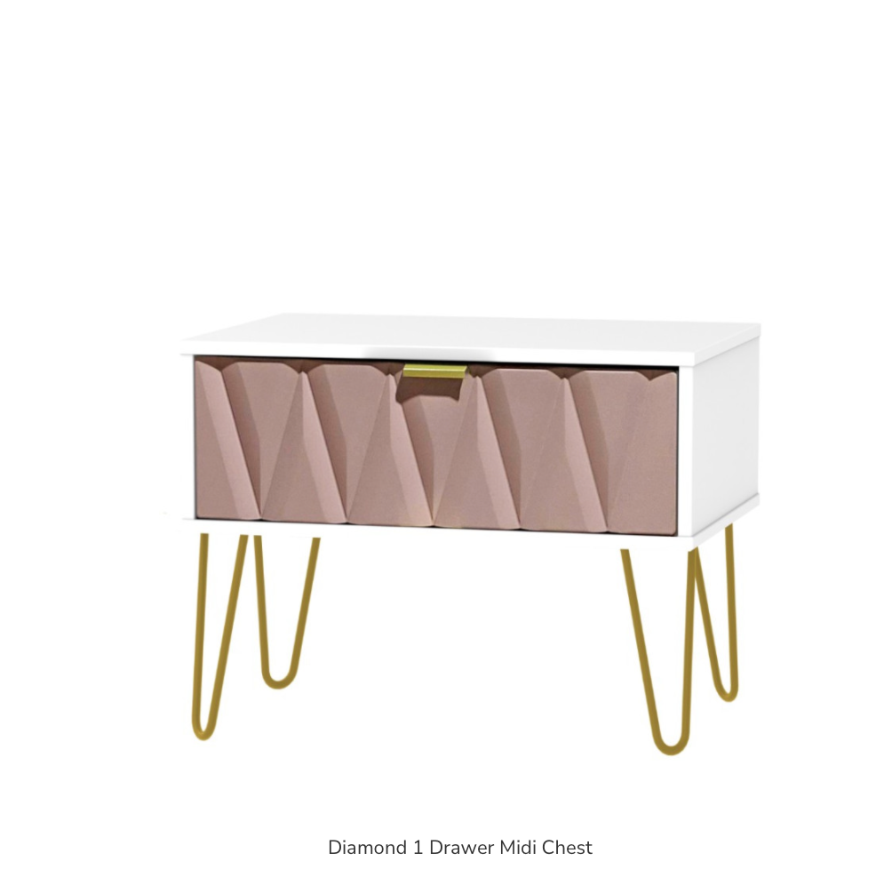Diamond 2 Drawer Midi Chest