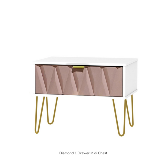 Diamond 2 Drawer Midi Chest