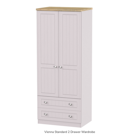 Vienna Standard 2 Drawer Wardrobe