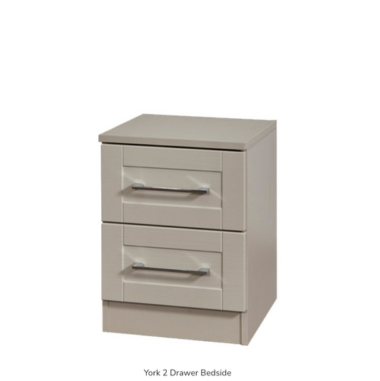 York 2 Drawer Bedside