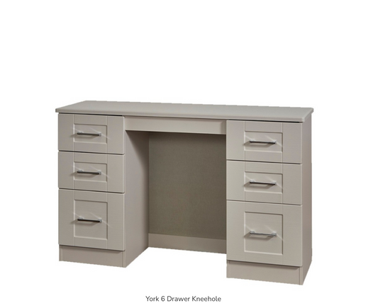 York 6 Drawer Kneehole