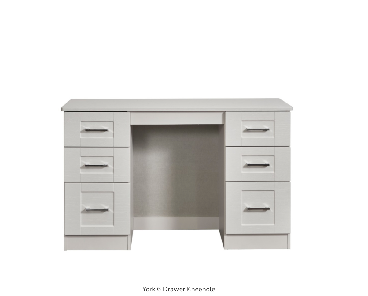 York 6 Drawer Kneehole