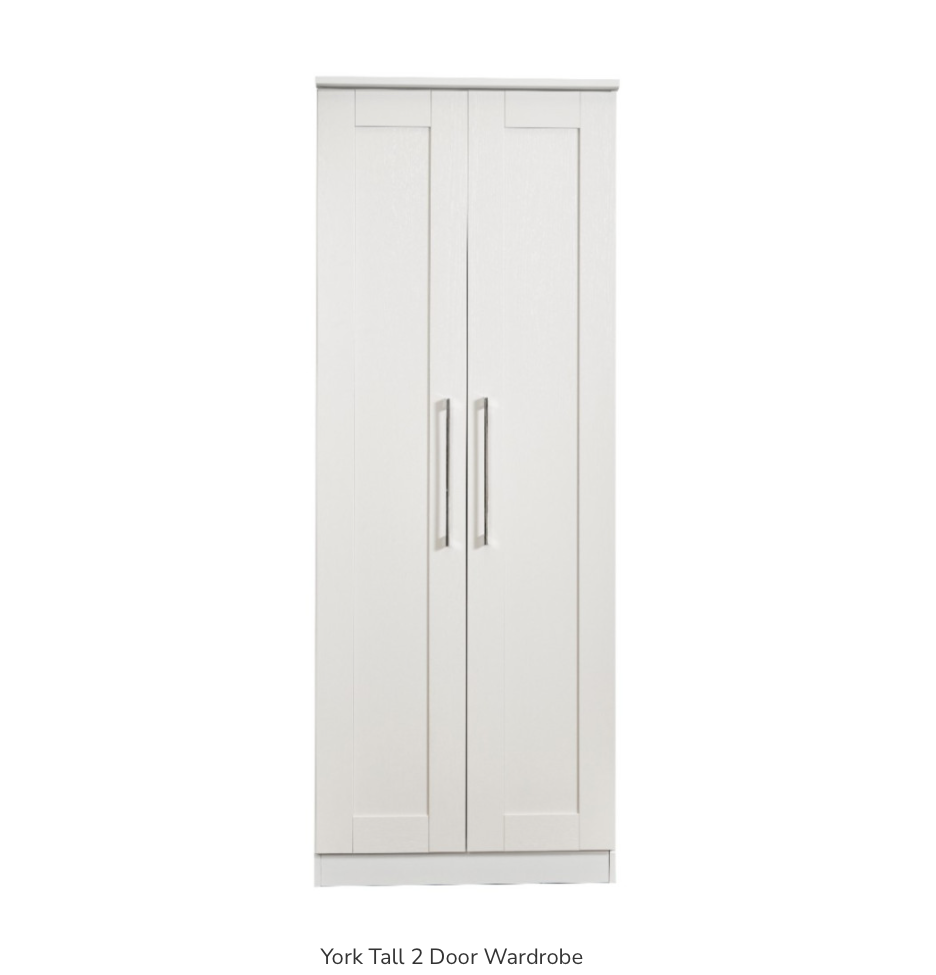 York Tall 2 Door Wardrobe