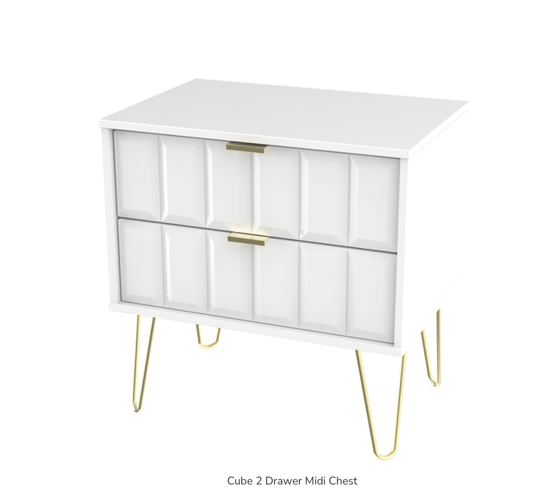 Cube 2 Drawer Midi Chest