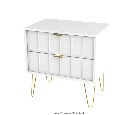 Cube 2 Drawer Midi Chest