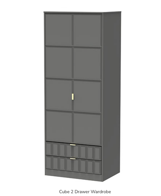 Cube 2 Drawer Wardrobe