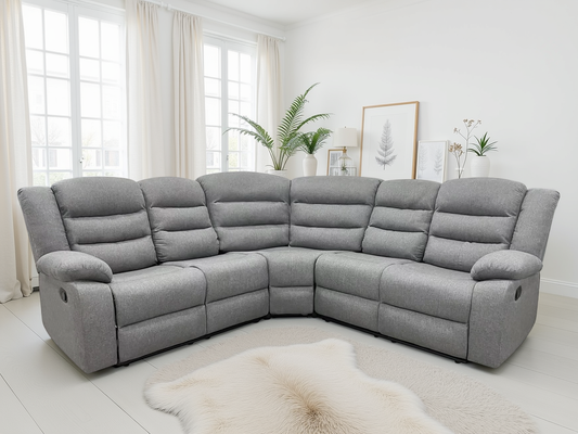 Dundee Recliner Sofa Grey Large Corner