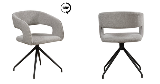 DC5196-LG-BCL - Swivel function Light Grey Boucle Fabric