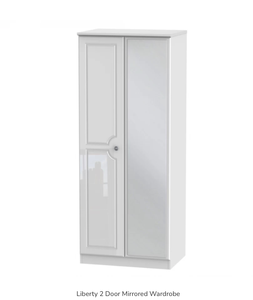 Liberty 2 Door Mirrored Wardrobe