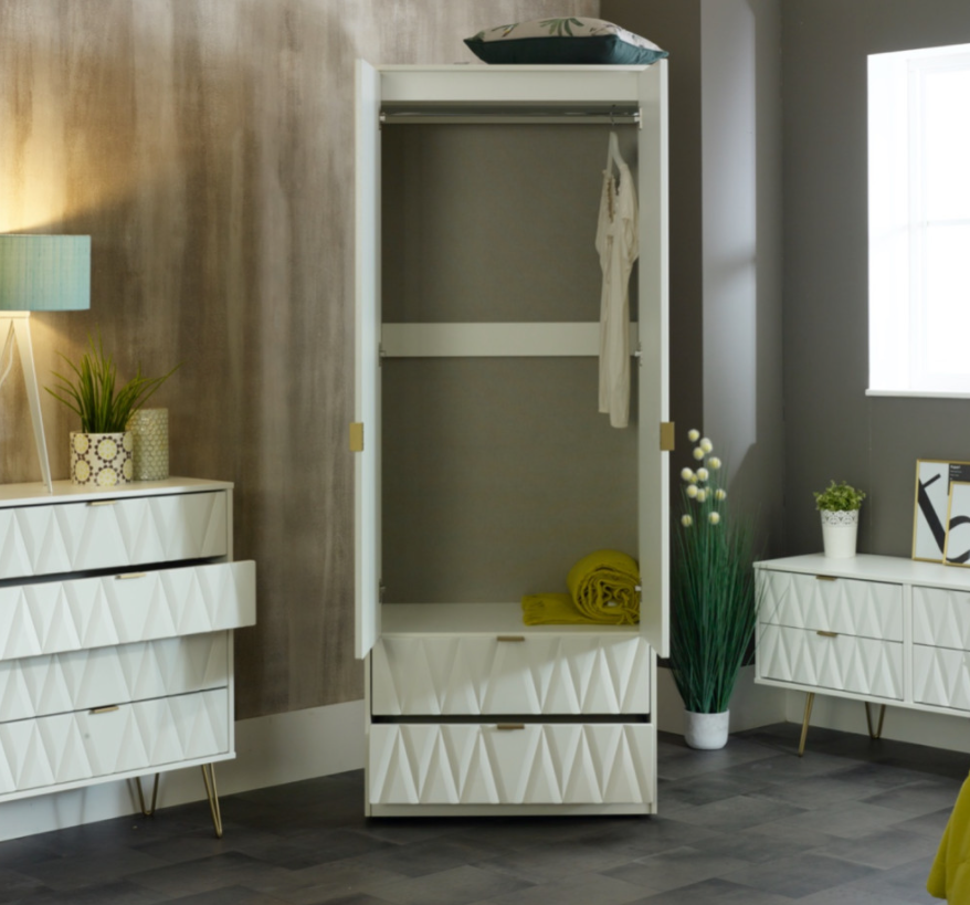 Diamond 2 Drawer Midi Chest