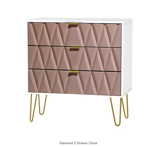 Diamond 3 Drawer Chest