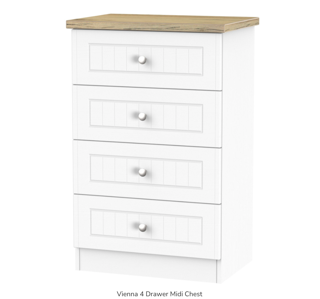 Vienna 4 Drawer Midi Chest