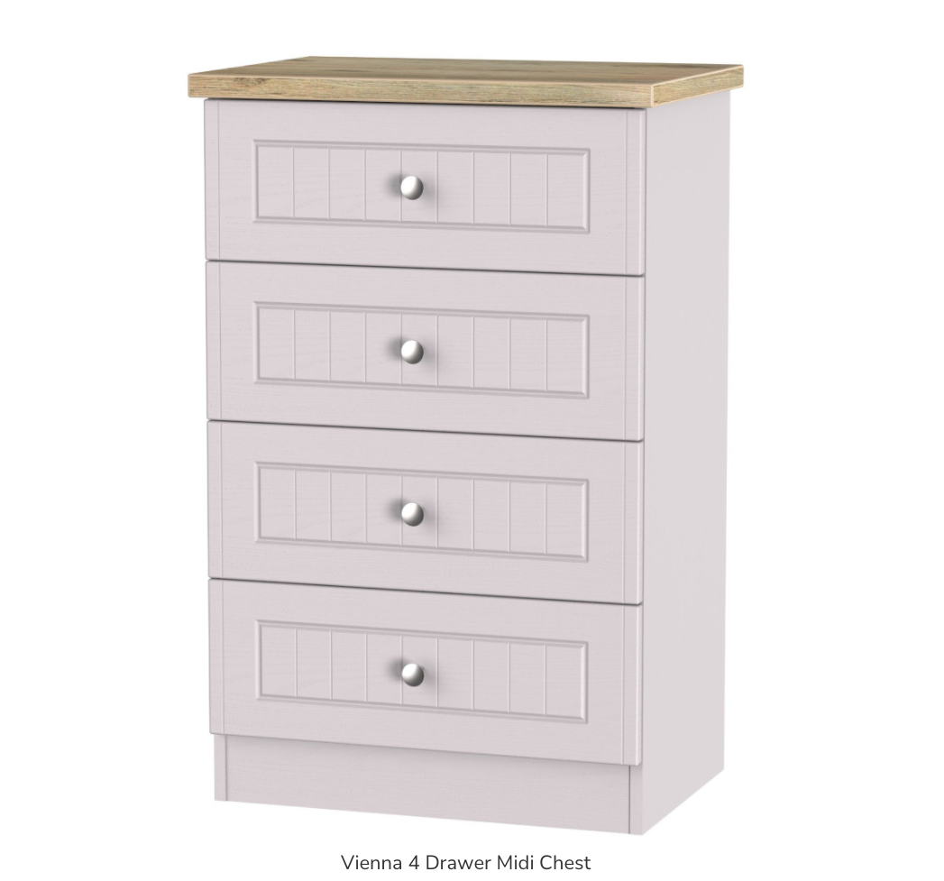 Vienna 4 Drawer Midi Chest