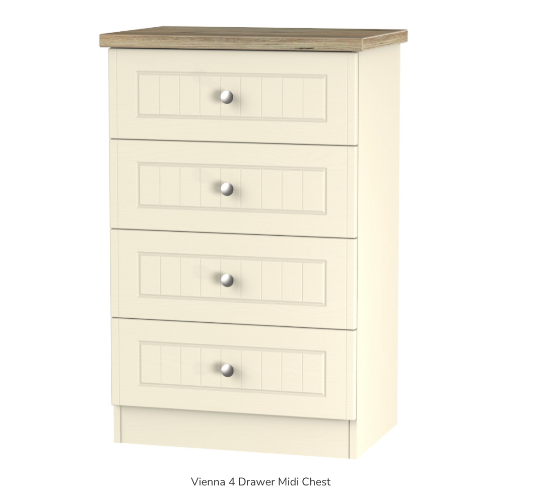 Vienna 4 Drawer Midi Chest