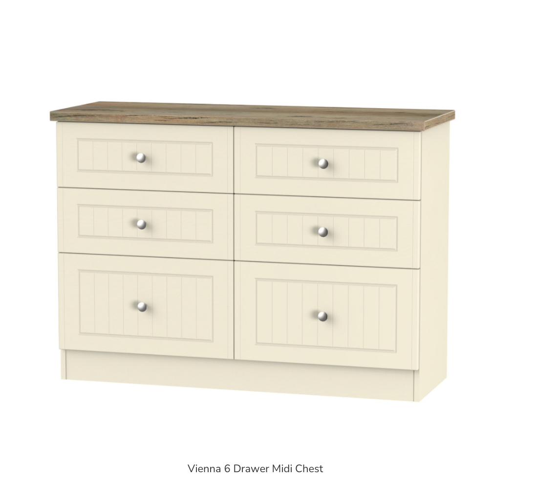 Vienna 6 Drawer Midi Chest