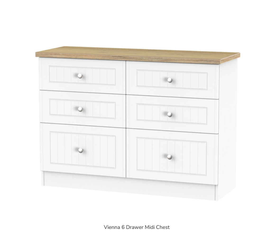 Vienna 6 Drawer Midi Chest