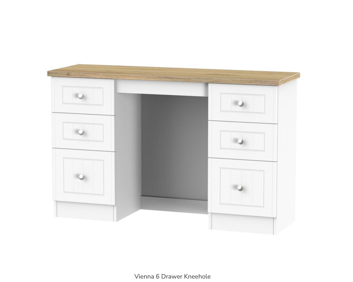 Vienna 6 Drawer Kneehole