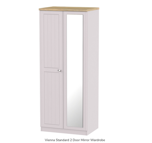 Vienna Standard 2 Door Mirror Wardrobe