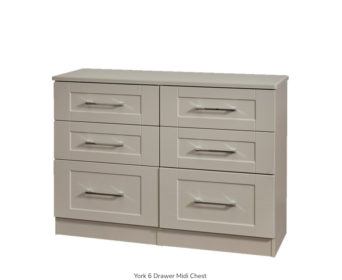 York 6 Drawer Midi Chest