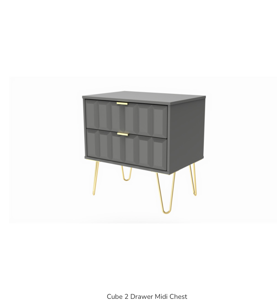 Cube 2 Drawer Midi Chest
