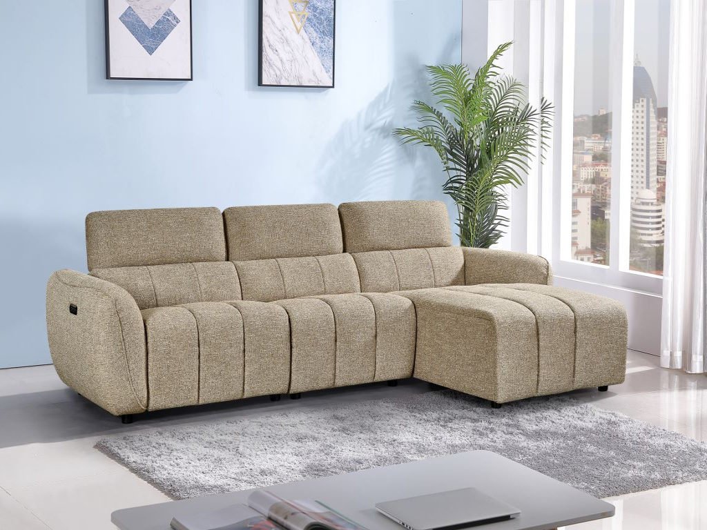 Turin Electric Recliner Sofa Mocha Right Hand